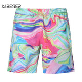 Purpton Mens Swimwear NIBESSER Brand New Summer Quick Dry Men Board Shorts Cratvie 3D Printed Beach Shorts Fashion Knee Length Short Beachwear Trouser