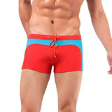 Purpton Mens Swimwear Red Blue / M NIBESSER Brand Fashion Pathchwork Board Shorts Men Flat Underwear Elastic Beach Shorts Summer Beachwear Casual Trouser
