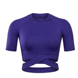 Purpton Women's Shirt Purple / S Women Yoga Shirts Sexy Sports Top Style Fitness Crop Top Solid Running Shirt Sport Gym Clothes Tank Tops Sportswear
