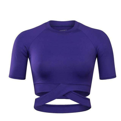 Purpton Women's Shirt Purple / S Women Yoga Shirts Sexy Sports Top Style Fitness Crop Top Solid Running Shirt Sport Gym Clothes Tank Tops Sportswear