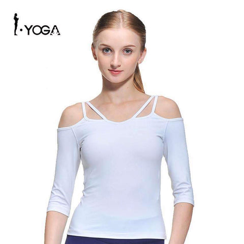 Purpton Women's Shirt White / S Women Half Sleeve Sport T-shirt  Fitness Yoga Tights Tank Cropped Top Gym Sportswear Clothing Blouse Running Singlet CXT009