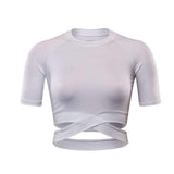 Purpton Women's Shirt White / S Women Yoga Shirts Sexy Sports Top Style Fitness Crop Top Solid Running Shirt Sport Gym Clothes Tank Tops Sportswear