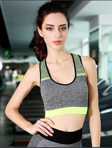 Swim4Fit Bras Shiny Green Free Size Women's Seamless Stretchy Breathable Sports Bra