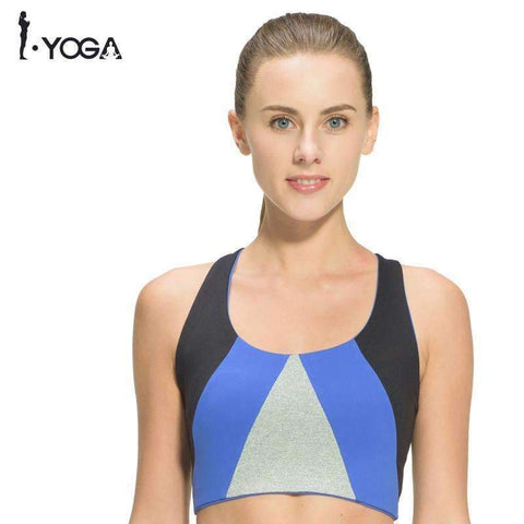 Swim4Fit Women's Bra BRA006BLUE / XL Fitness Yoga Push Up  Women Double-sided Padded Sports Bras Top Stretch Running Gym Workout  Athletic Vest Sportswear Underwear