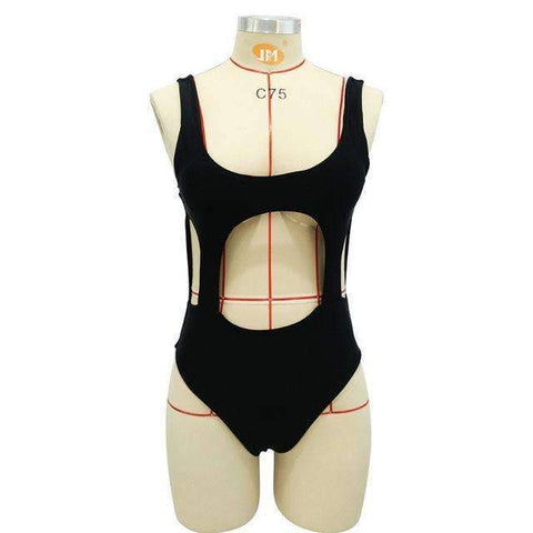 Swim4Fit Women's Swimwear Black / S Women's Sexy Cut Out Backless One Piece