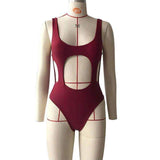 Swim4Fit Women's Swimwear Burgundy / S Women's Sexy Cut Out Backless One Piece