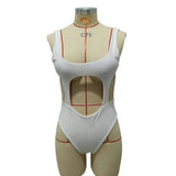 Swim4Fit Women's Swimwear White / S Women's Sexy Cut Out Backless One Piece