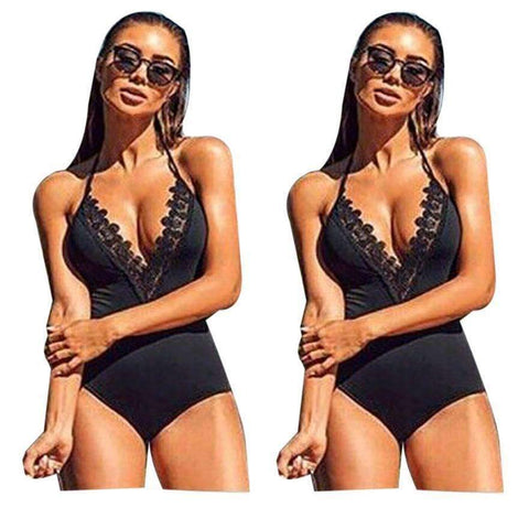 Swim4Fit Women's Swimwear Women's Sexy Lace Top One-piece Swimsuit
