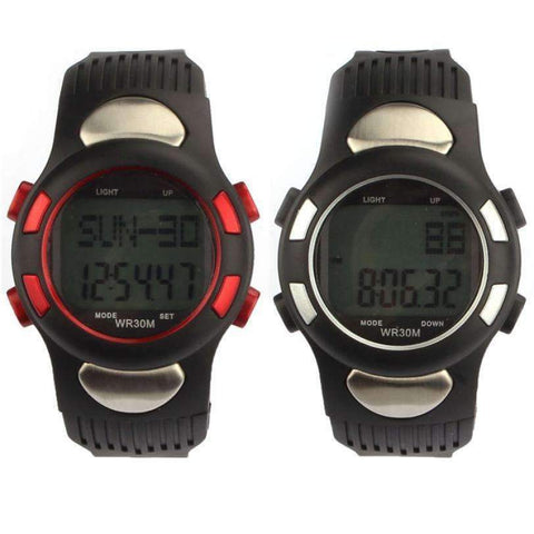 Purpton Fitness Equipment 3D Pedometer Sports Watch Heart Rate Monitor