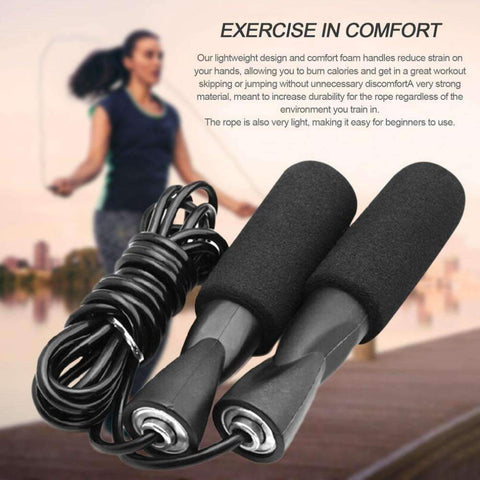 Purpton Fitness Equipment 3M Bearing Skip Rope Adjustable Boxing Skipping Sport Jump Ropes Gym Exercise Fitness Equipment with Thickened Anti-slip Foam