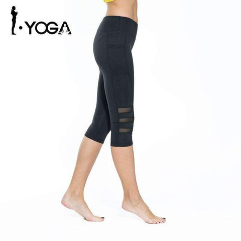 Purpton Leggings Black / L Fitness Women Yoga Leggings Sexy Gym Sports Pants Workout Tights Sexy Slim Mesh Yoga Sportswear Hips Push Up Elastic Trousers