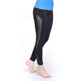 Purpton Leggings black / L Women Yoga Compression Pants Mesh Leggings Pants Elastic Tights Sexy Yoga Capri with Pocket for Workout Gym Jogging