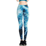 Purpton Leggings Blue Printed / One Size / China WEST BIKING Yoga Pants Athleisure High Waist legging 3D Printed Harajuku Elastic Fitness Leggings Women Pants Push Up Yoga Pants