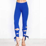 Purpton Leggings Blue / S Women Ballerina Yoga Pants Sport Leggings Fitness Cross Yoga High Waist Ballet Dance Tight Bandage Yoga Cropped Pants Sportswear