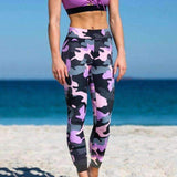 Purpton Leggings Pink / S Women Yoga Pants Digital Camouflage Print Elastic Leggings Quick Dry Skinny Sport Fitness Leggings Gym Trousers