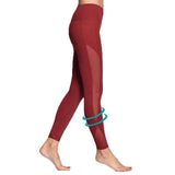 Purpton Leggings Red / L Women Yoga Compression Pants Mesh Leggings Pants Elastic Tights Sexy Yoga Capri with Pocket for Workout Gym Jogging