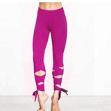 Purpton Leggings Rose Red / S Women Ballerina Yoga Pants Sport Leggings Fitness Cross Yoga High Waist Ballet Dance Tight Bandage Yoga Cropped Pants Sportswear