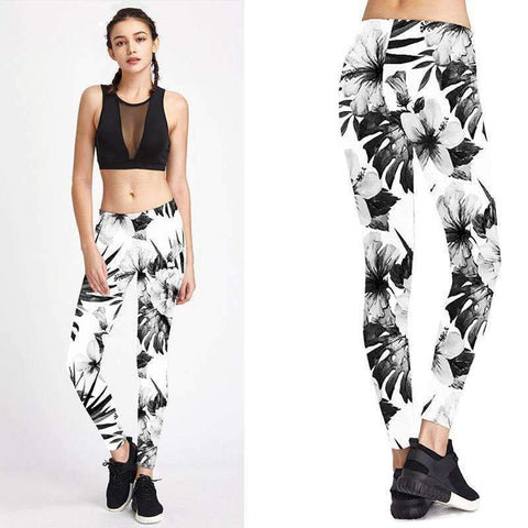 Purpton Leggings Yoga Pants Printing Flowers Women Sexy Fitness Pants Running Jogging Leggings High Elastic Slim Women Trousers Female Sports