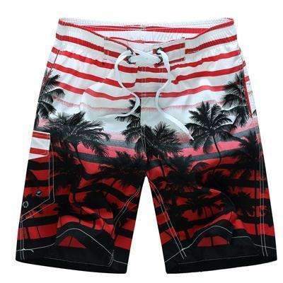 Purpton Mens Swimwear 1525 red / M Board Shorts Men Casual Print Mens Hawaiian bermuda Boardshorts Beach Brand Clothing Short Homme Big Plus Size 5XL 6XL 2017