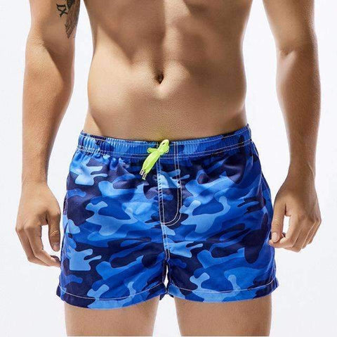 Purpton Mens Swimwear Blue / S Camouflage Men Board Shorts Beach Swimwear Quick Dry Man Bermudas Bathing Wear Short Pocket Designer Male Boardshort Brand