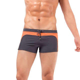 Purpton Mens Swimwear Gray Orange / M NIBESSER Brand Fashion Pathchwork Board Shorts Men Flat Underwear Elastic Beach Shorts Summer Beachwear Casual Trouser