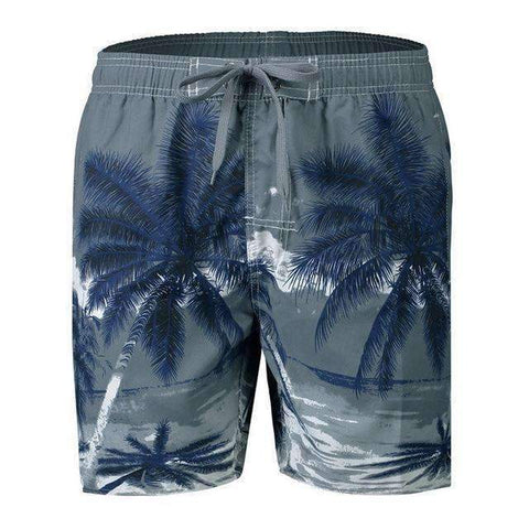 Purpton Mens Swimwear Gray / XL NIBESSER Brand Fashion Tree Pattern Men Beach Shorts Drawstring Board Shorts Men Plus Size 5XL Summer Beachwear Casual Trouser