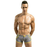 Purpton Mens Swimwear Grey / L Mens Swimming Trunks Shorts Wear Front Tie with Pocket Pants Swimsuit BK L