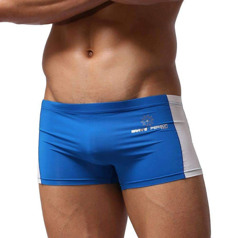 Purpton Mens Swimwear KWAN.Z Men's Shorts Swimwear patchwork simple fashion men's swimwear men board shorts brave person beach shorts zwembroek heren