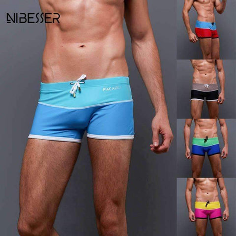 Purpton Mens Swimwear NIBESSER Brand Fashion Patchwork Board Shorts Men Breathable Quick Dry Beach Shorts Flat Underwear Summer Beachwear 2018 New