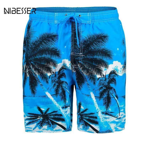 Purpton Mens Swimwear NIBESSER Brand Fashion Tree Pattern Men Beach Shorts Drawstring Board Shorts Men Plus Size 5XL Summer Beachwear Casual Trouser
