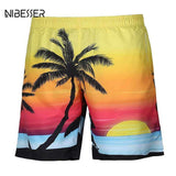 Purpton Mens Swimwear NIBESSER Brand Summer Beach Style Men Beach Shorts Quick Dry Men Printed Board Shorts Fashion Knee Length Short Trouser