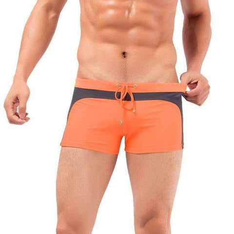 Purpton Mens Swimwear Orange Gray / M NIBESSER Brand Fashion Pathchwork Board Shorts Men Flat Underwear Elastic Beach Shorts Summer Beachwear Casual Trouser