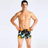 Purpton Mens Swimwear Orange / XL Mens Swimming Trunks Shorts Wear Front Tie Printed Pants Swimsuit