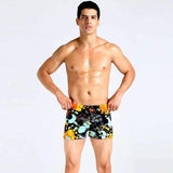 Purpton Mens Swimwear Orange / XXL Mens Swimming Trunks Shorts Wear Front Tie Printed Pants Swimsuit