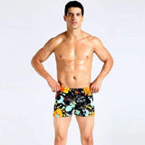 Purpton Mens Swimwear Orange / XXXL Mens Swimming Trunks Shorts Wear Front Tie Printed Pants Swimsuit