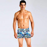 Purpton Mens Swimwear Purple / L Mens Swimming Trunks Shorts Wear Front Tie Printed Pants Swimsuit