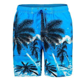 Purpton Mens Swimwear Sky Blue / XL NIBESSER Brand Fashion Tree Pattern Men Beach Shorts Drawstring Board Shorts Men Plus Size 5XL Summer Beachwear Casual Trouser