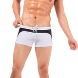 Purpton Mens Swimwear White Black / M NIBESSER Brand Fashion Pathchwork Board Shorts Men Flat Underwear Elastic Beach Shorts Summer Beachwear Casual Trouser