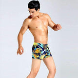 Purpton Mens Swimwear Yellow / L Mens Swimming Trunks Shorts Wear Front Tie Printed Pants Swimsuit