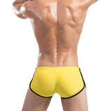 Purpton Mens Swimwear Yellow / L Mens Swimming Trunks Shorts Wear Front Tie with Pocket Pants Swimsuit BK L