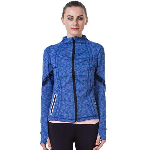 Purpton Women's Shirt Blue / L Women Yoga Jacket Fitness Running Shirt For Women Sportswear Elastic Tight Gym Roupa de Academia Zipper Fitness Clothes