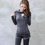 Purpton Women's Shirt Dark Gray / S Yoga Shirt Women Hooded Zipper T Shirt Long Sleeves with Gloves Sport Outdoor Fitness Running Gym Jacket Shirts Sportswear