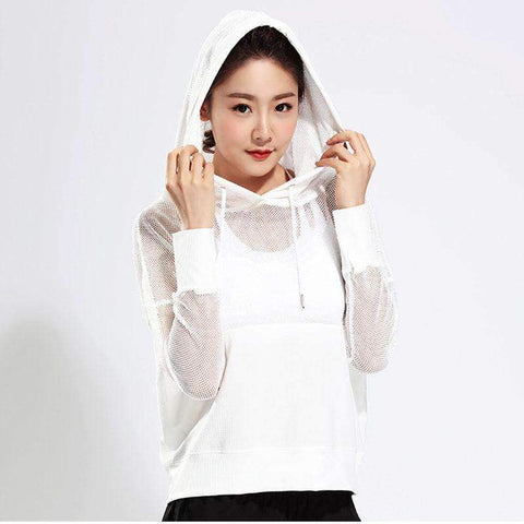 Purpton Women's Shirt Female Mesh Hoodies Yoga Coat Workout Long Sleeved T Shirt Outdoors Running Sport Jacket Yoga Sportswear 2018 New Sportwear