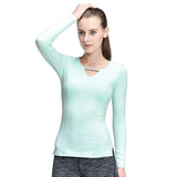 Purpton Women's Shirt Light Blue / L Women Yoga Sport T-Shirt Long Sleeve Yoga Tops Tights Running Mujer Deportivas Woman FitnessT-Shirt Running Women Clothes