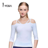 Purpton Women's Shirt White / S Women Half Sleeve Sport T-shirt  Fitness Yoga Tights Tank Cropped Top Gym Sportswear Clothing Blouse Running Singlet CXT009