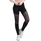 Purpton Womens Swimwear Black / S OUTAD Sport Leggings Women Fitness Athletic Leggings Stitching Mesh Breathable Stretchy Slimming Sports Trousers for Yoga