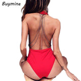 Purpton Womens Wear Buymine Deep V Sexy Bodysuit With Body Chain Backless Women Short Jumpsuit Sequined Halter Skinny Bodysuit Push Up Rompers Femme