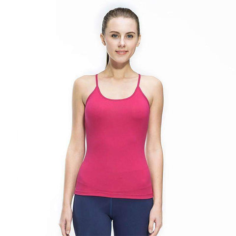 Purpton Womens Wear Fushia / L Women Fitness Gym Sports Yoga Vest Sexy Sleeveless Shirts Running Clothes with Breathable Quick Dry Spandex Tank tops