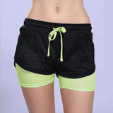 Purpton Womens Wear Honeycomb Yellow / S New Sports Womens Running Shorts 2 In 1 Yoga Tights Short Sports Exercise Fitness Leggings Gym Outdoor Female Trousers