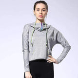 Purpton Womens Wear Silver grey / S Women Outdoor Sport Loose Jackets Yoga Fitness Long Sleeve Running Cool Hoodies Spring Autumn Shirt Breathable Hooded Sweater